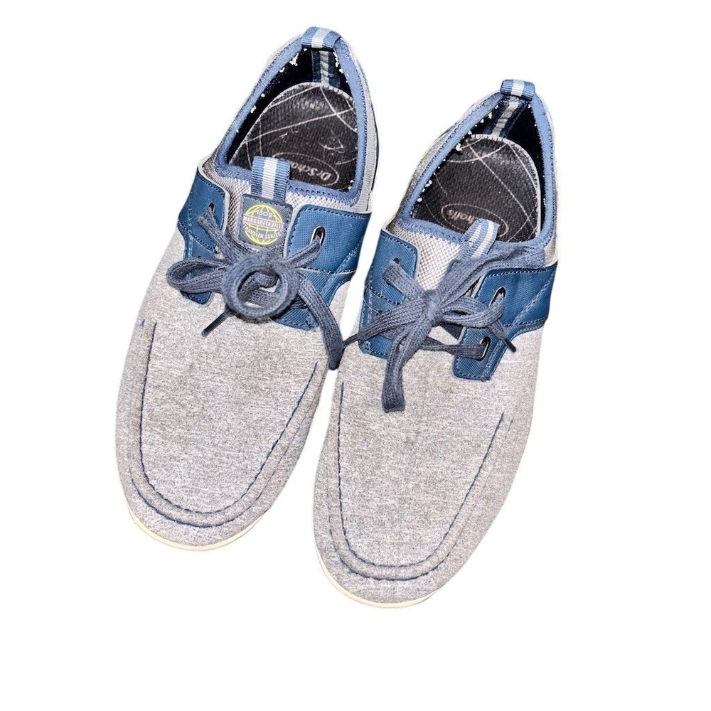 Margaritaville Men's Boat Shoes Gray/Blue Lace-Up Moc Toe Size 8.5 jimmy buffet